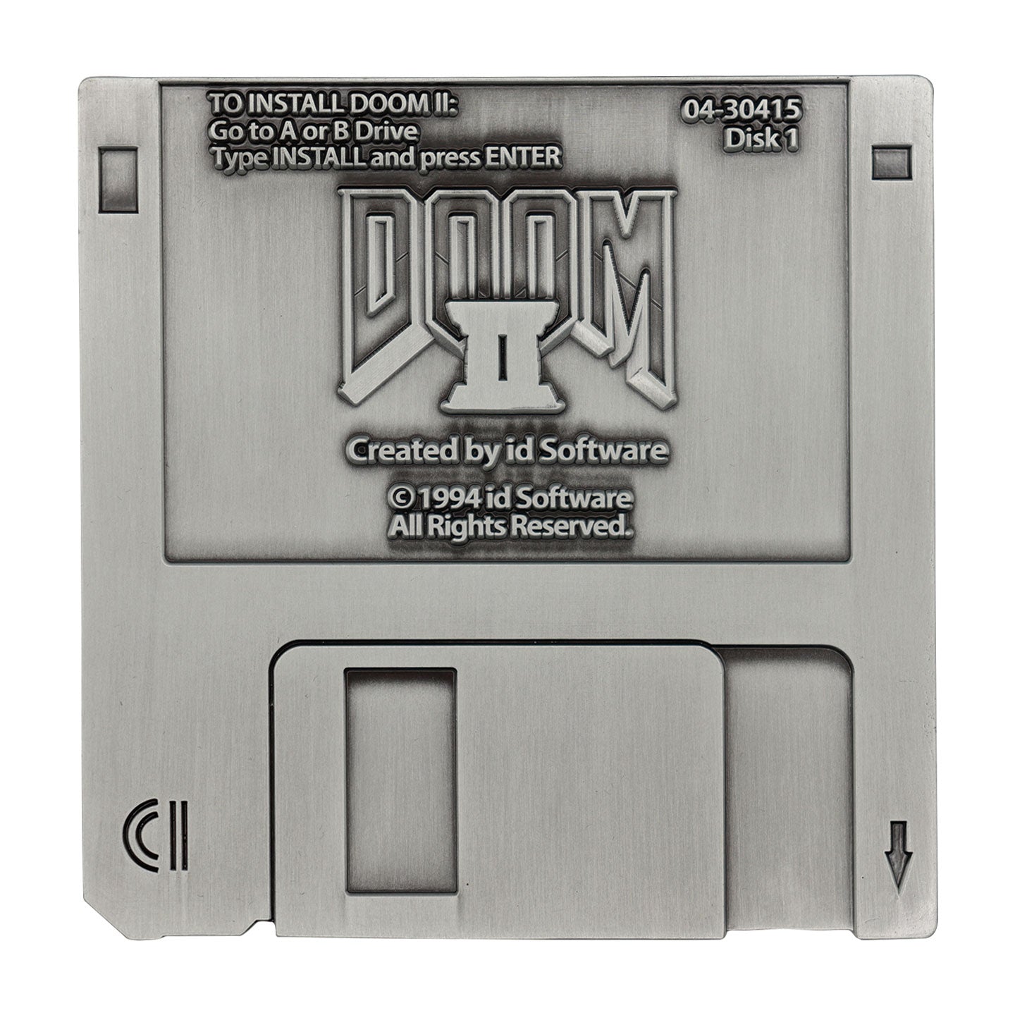 Doom II Floppy Disk Replica Antique Silver Edition