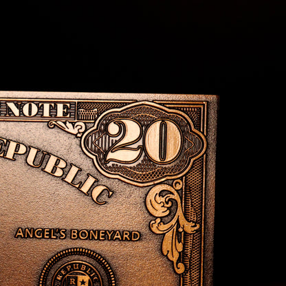 Fallout New Vegas Replica NCR $20 Bill Front View Lifestyle 20 Close Up