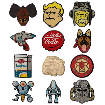 Fallout Mystery Pin Badge CDU Containing 12 Blind Boxes