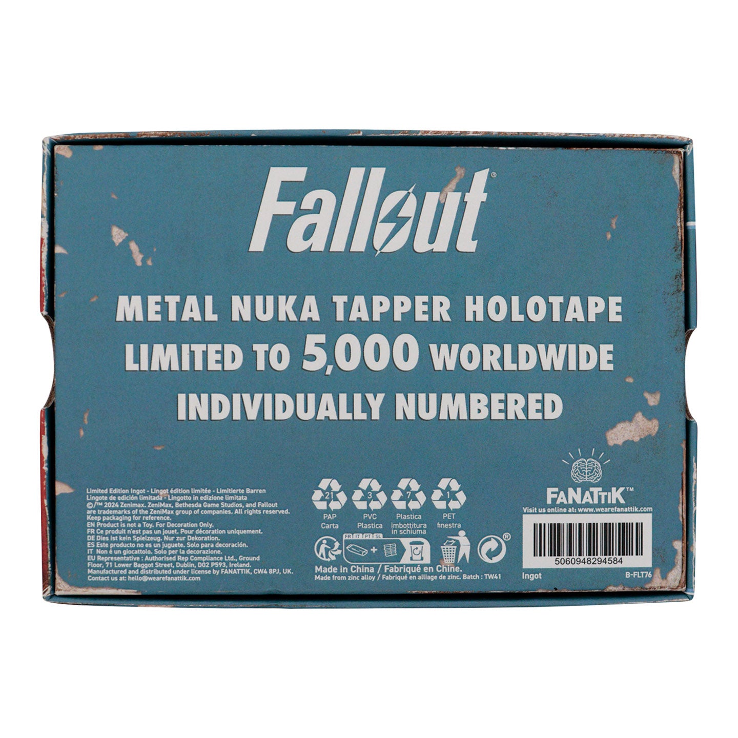 Fallout Nuka Tapper Holotape Replica Packaging Reverse