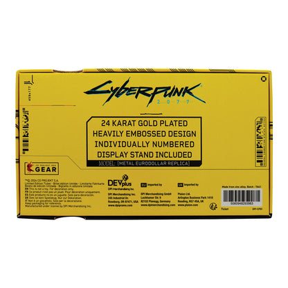 Cyberpunk 2077 24k Gold Plated Metal Eurodollar Replica Packaging 