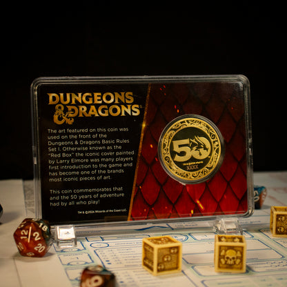 Dungeons & Dragons 50th Anniversary 24k Gold Plated Coin with Colour Print