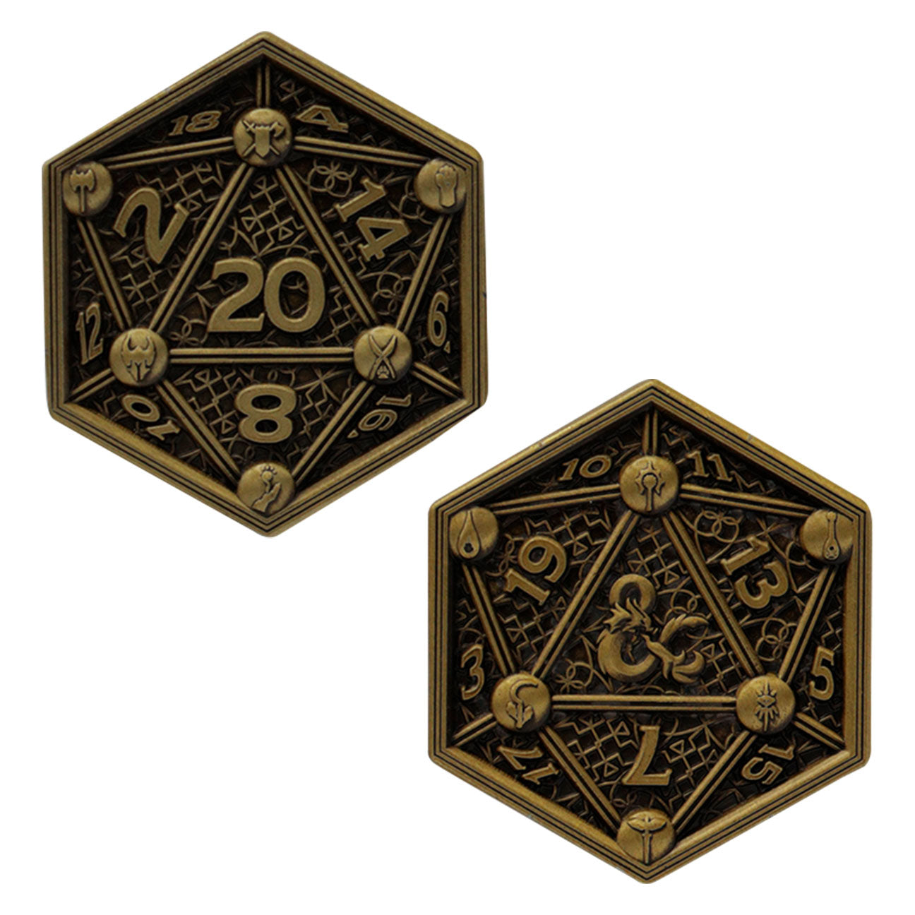 Dungeons Dragons Class Cards and D20 Flip Coin Fanattik