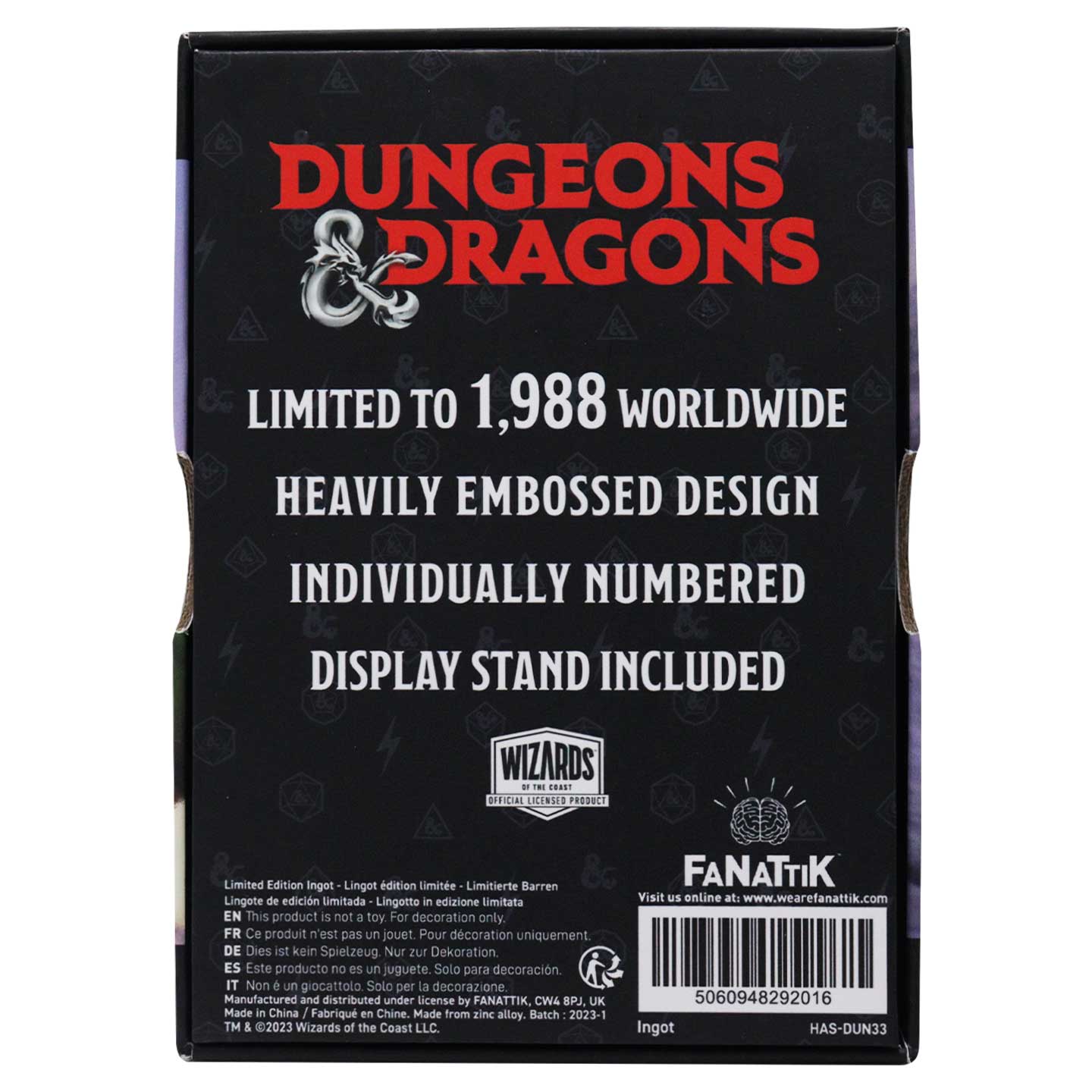 Dungeons & Dragons Limited Edition Legend of Drizzt 35th Anniversary Metal Collectible Ingot