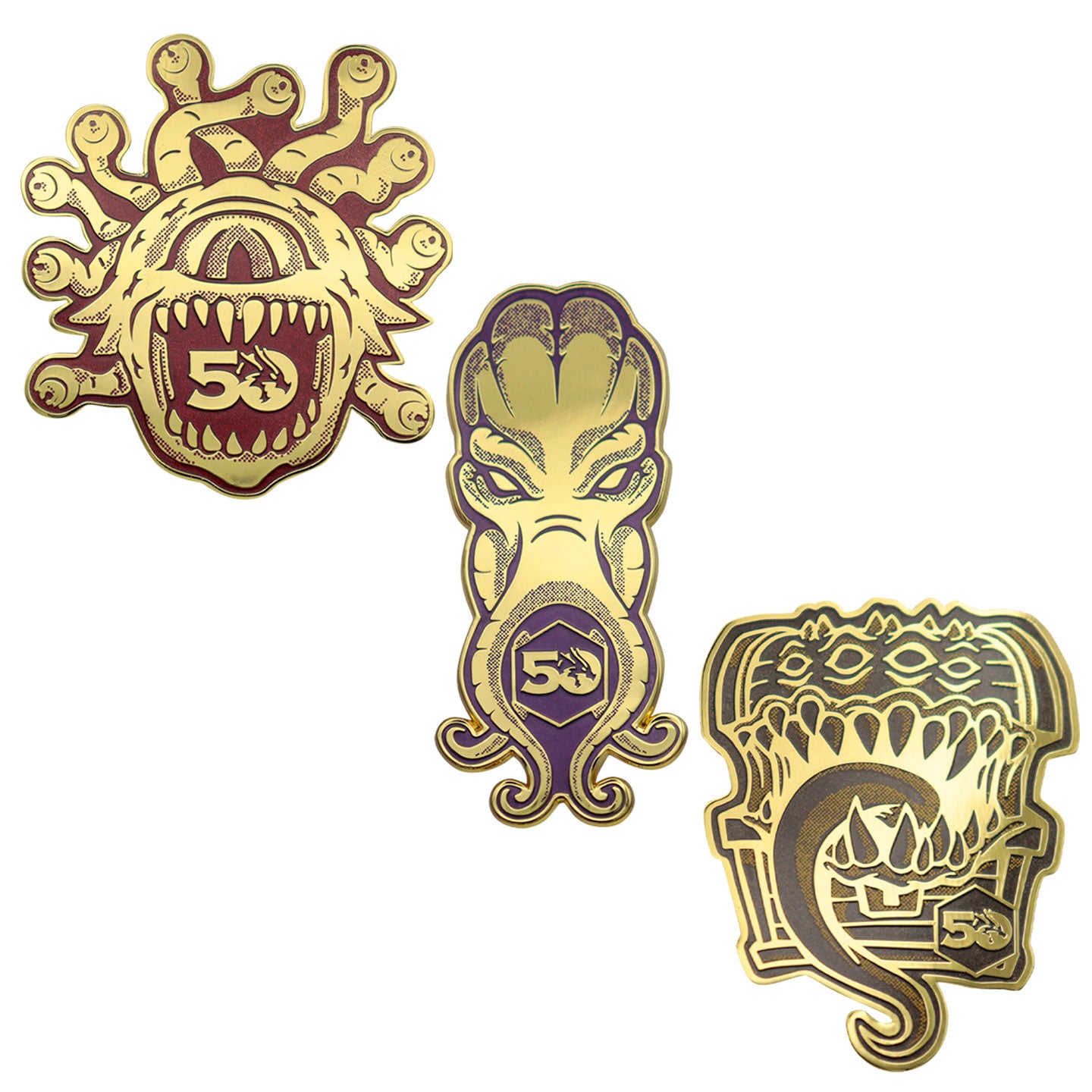 Dungeons & Dragons 50th Anniversary Set of 3 Pin Badges