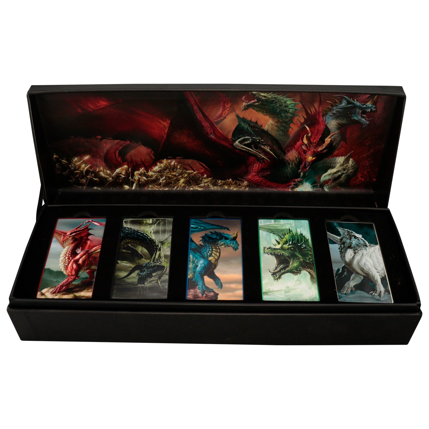 Dungeons & Dragons Chromatic Dragons Ingot Set Front Open Box