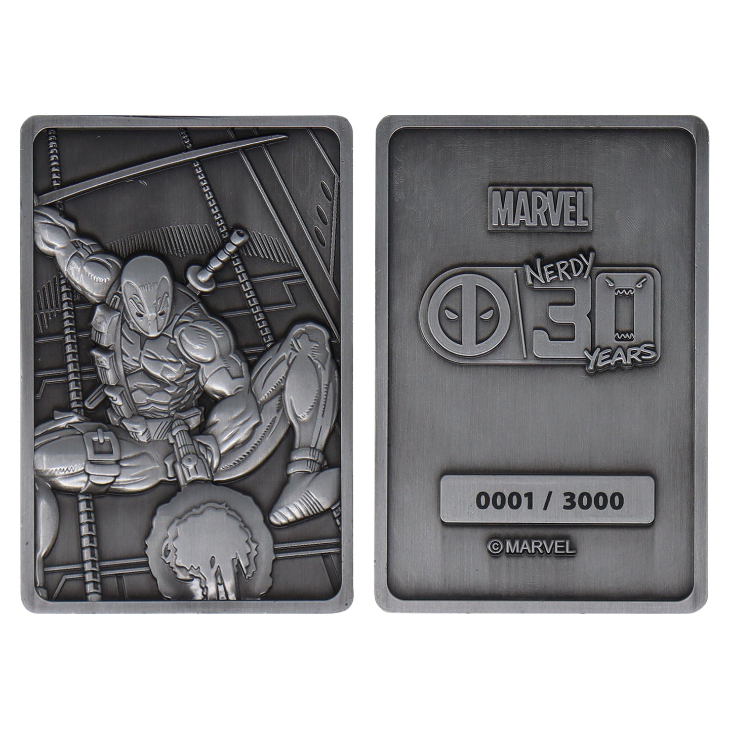 Marvel Limited Edition Deadpool 30th Anniversary Ingot Front and Back