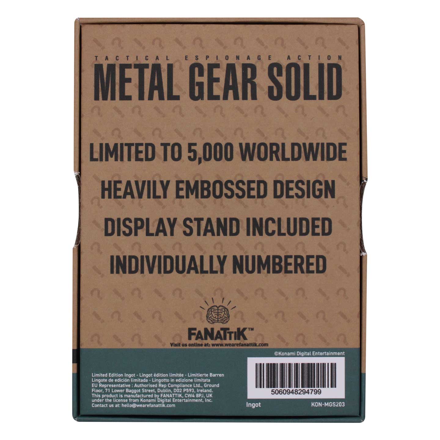 Metal Gear Solid 2 Raiden Ingot