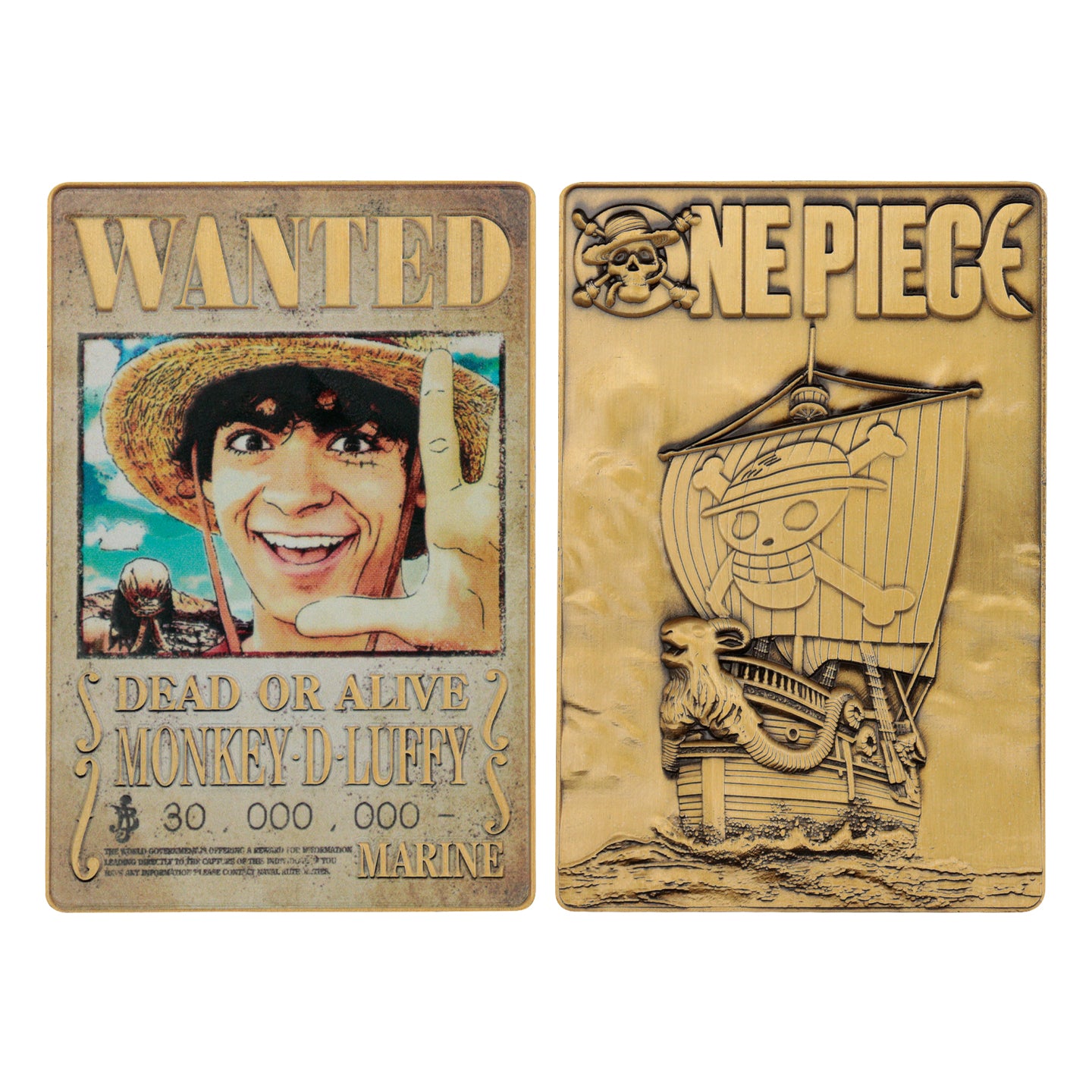 One Piece Limited Edition Wanted Poster Ingot Front and Back