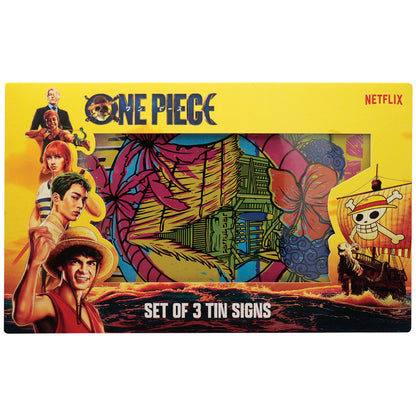 One Piece Set of 3 Tin Signs Packaging Front