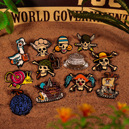 One Piece Mystery Pin Badge CDU Containing 12 Blind Boxes Assorted Pins