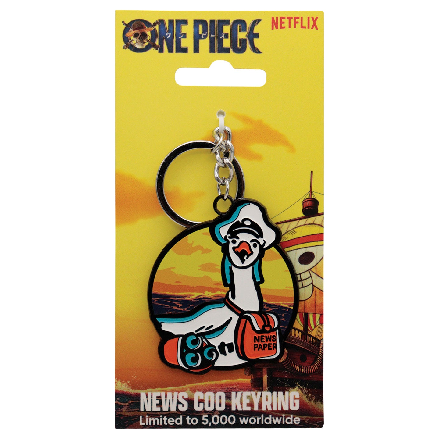 One Piece News Coo Keyring Packaging Front