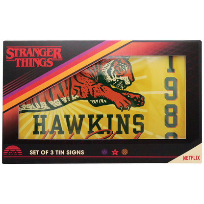 Stranger Things Set of 3 Tin Signs Packaging Front