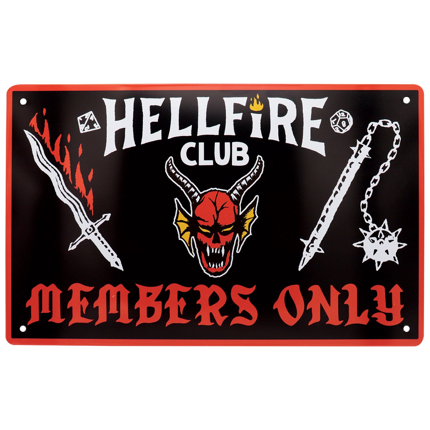 Stranger Things Set of 3 Tin Signs Hellfire Club Design