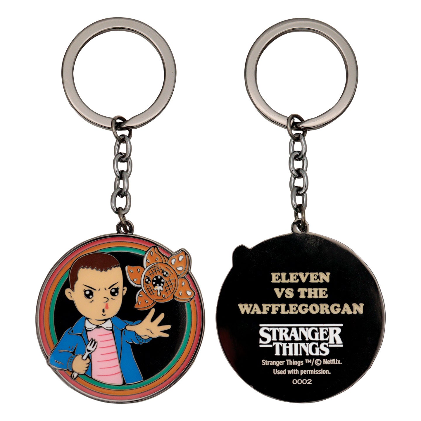 Stranger Things Eleven Keyring Front and Reverse