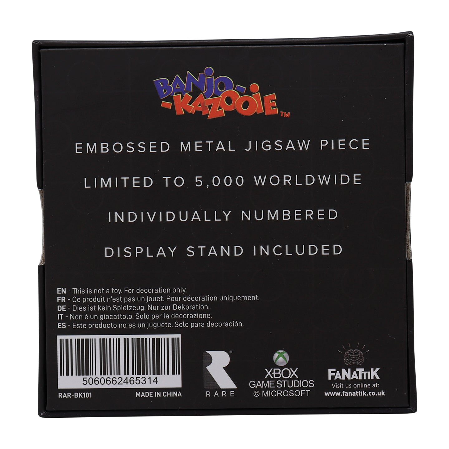 Banjo-Kazooie Limited Edition Replica Jiggy Piece Packaging Reverse 