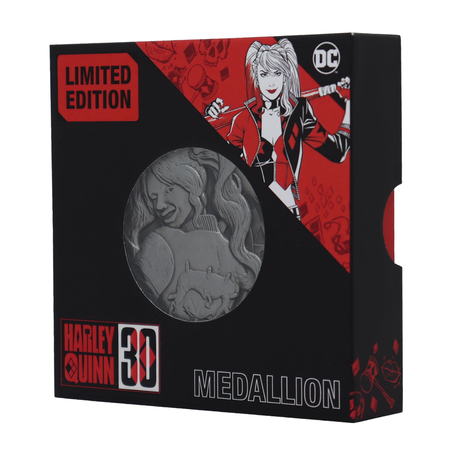 DC Comics Harley Quinn 30th anniversary collectible metal medallion from Fanattik