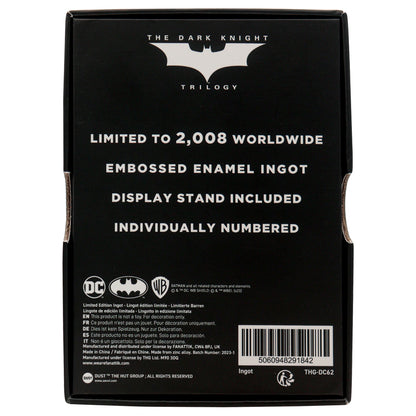 The Dark Knight Trilogy Limited Edition Joker Calling Card Ingot Packaging Reverse 