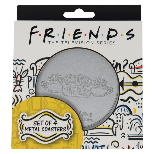 Friends set of 4 non-slip metal coasters from Fanattik