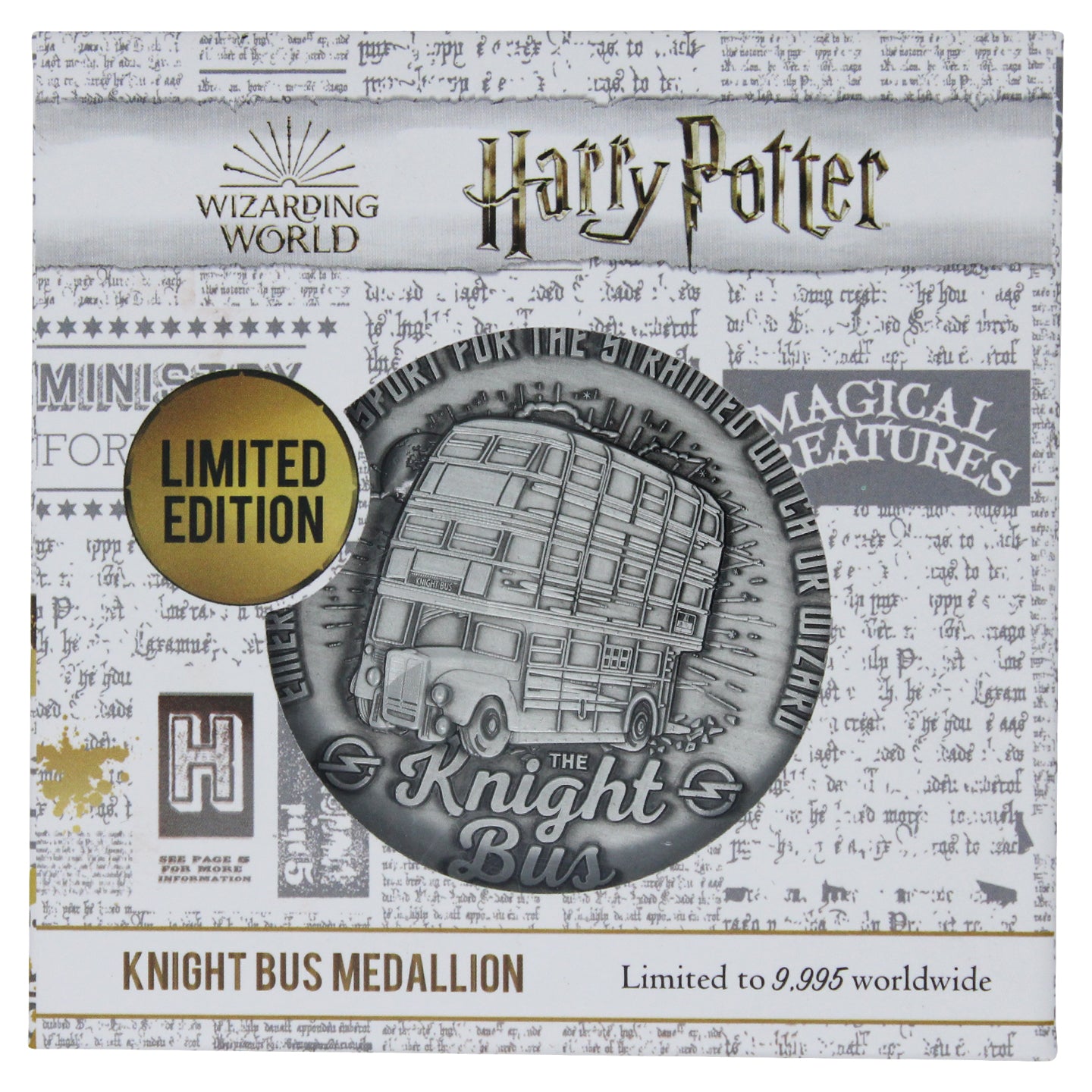 Harry Potter Limited Edition Knight Bus Collectible Metal Medallion