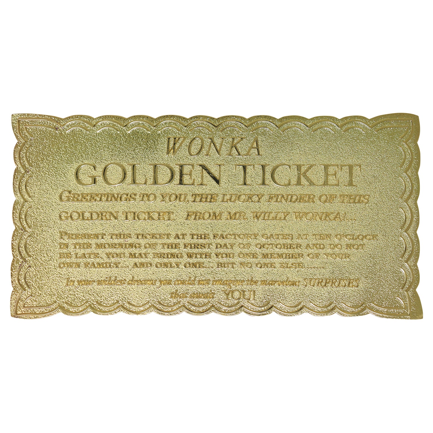 Willy Wonka and the Chocolate Factory Collector's Edition Replica Gold ...