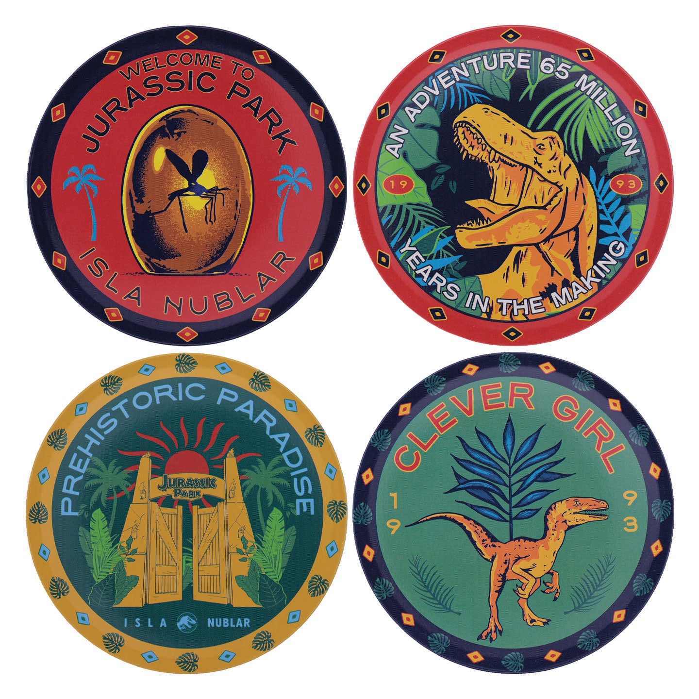 Jurassic Park Printed Drinks Coasters Designs