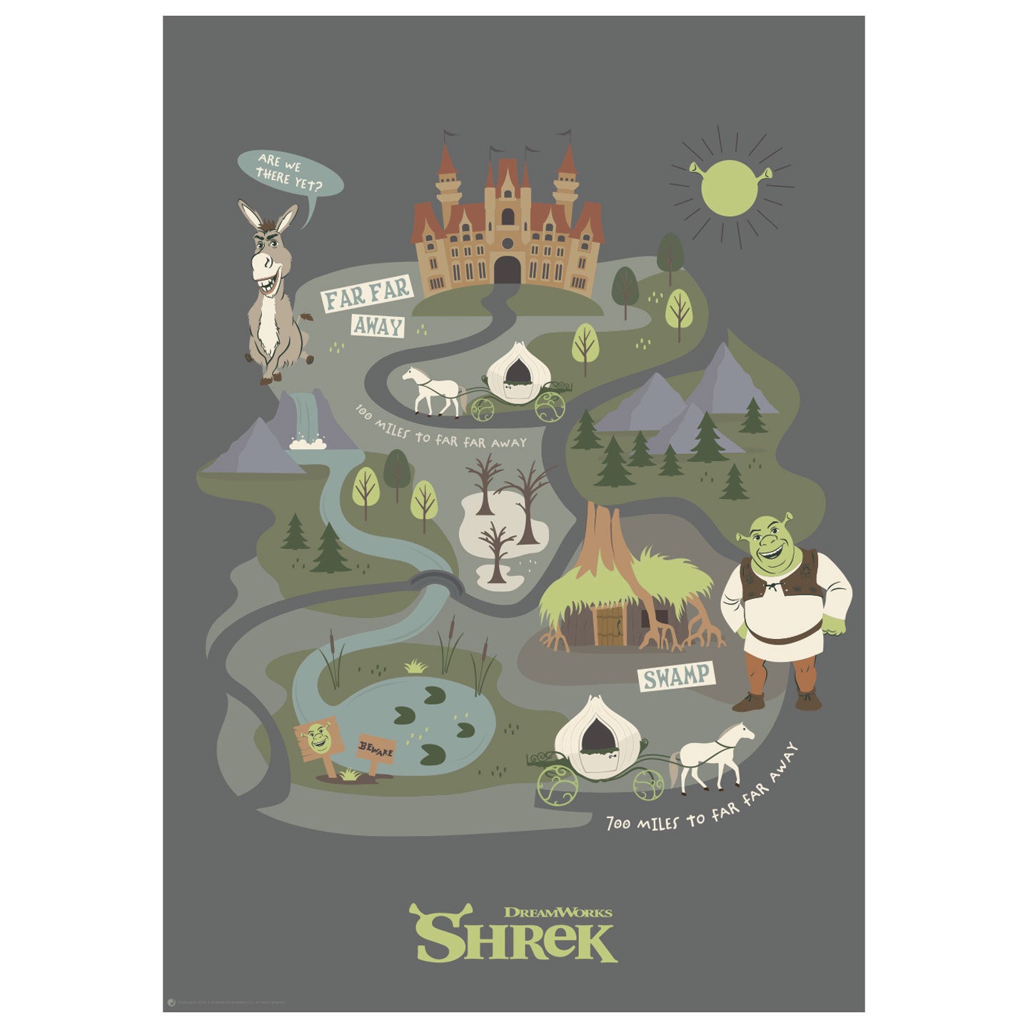 Shrek ‘Journey to Far Far Away’ A3 Art Print