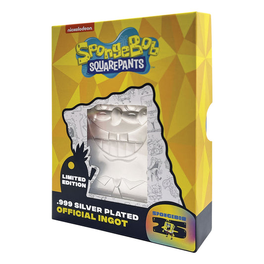 SpongeBob SquarePants 25th anniversary limited edition silver plated collectible ingot from Fanattik