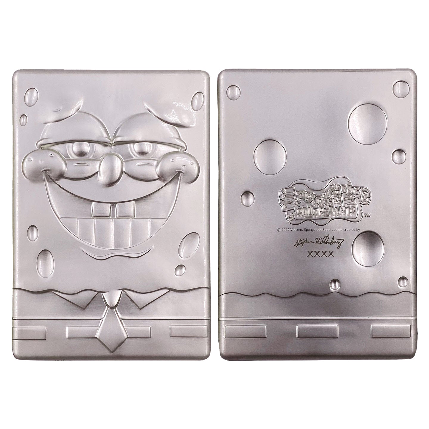 SpongeBob SquarePants 25th anniversary limited edition silver plated collectible ingot from Fanattik