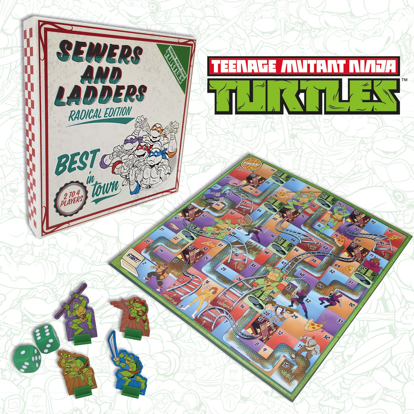 Teenage Mutant Ninja Turtles Sewers and Ladders Radical Edition Board Game 