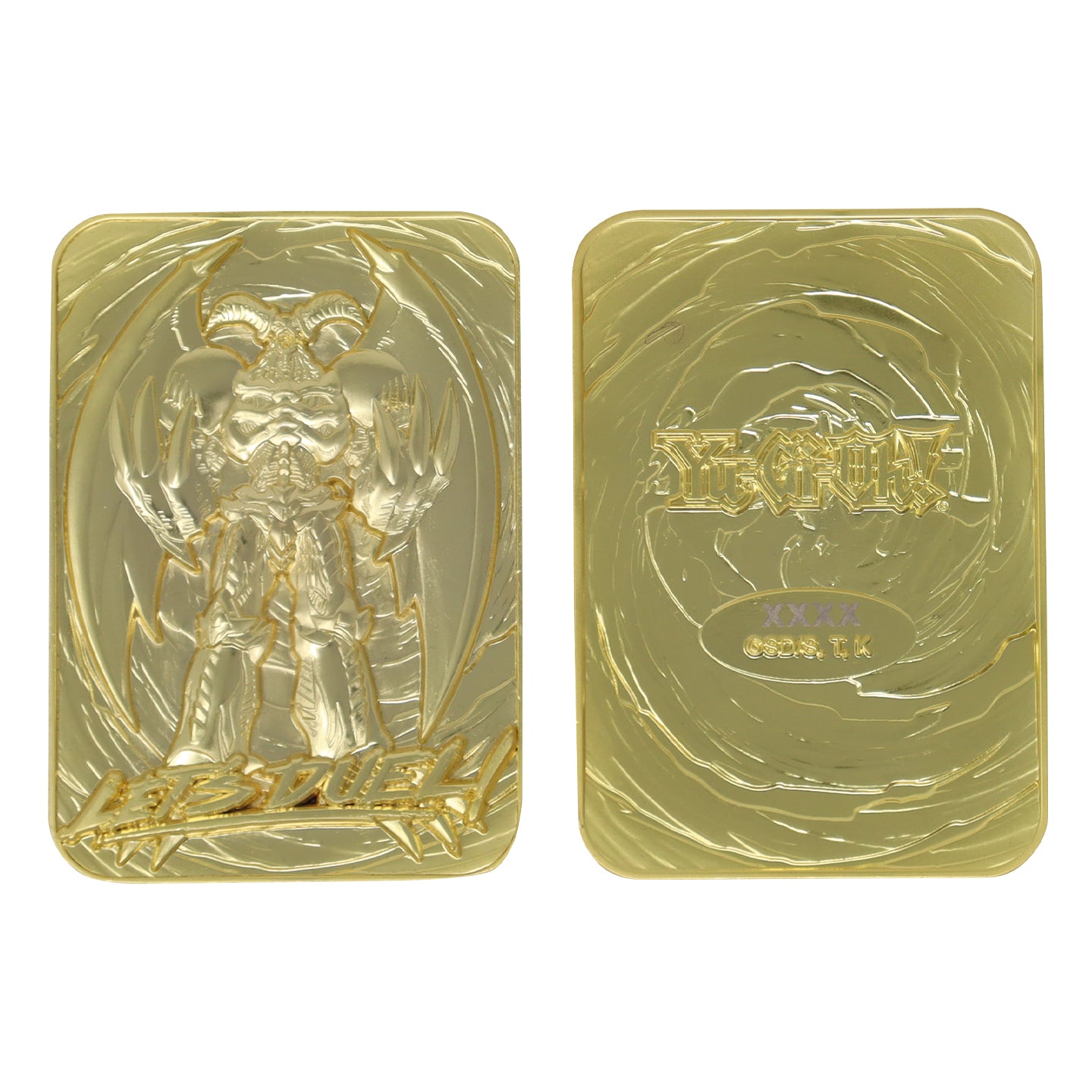 Yu-Gi-Oh! Limited Edition 24k Gold Plated Summoned Skull Metal Card Front and Reverse 