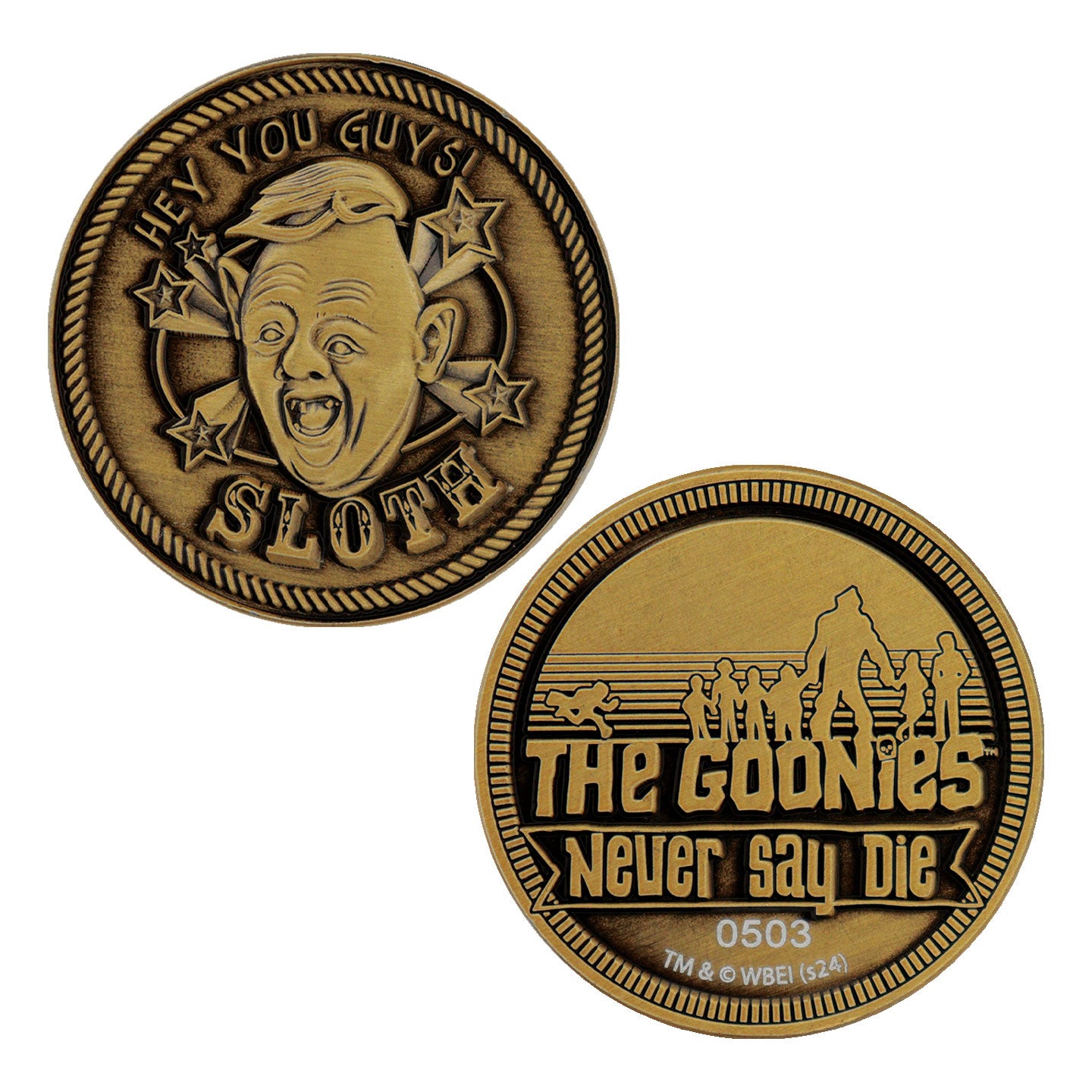 The Goonies Limited Edition Collectible Coin double-sided view featuring Sloth