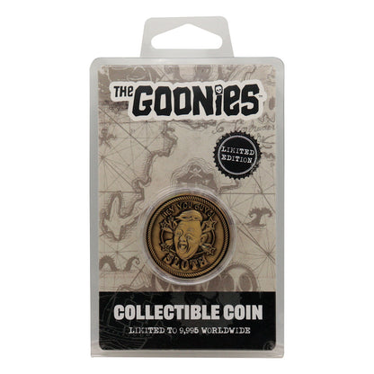 The Goonies Limited Edition Collectible Coin packaging featuring Sloth