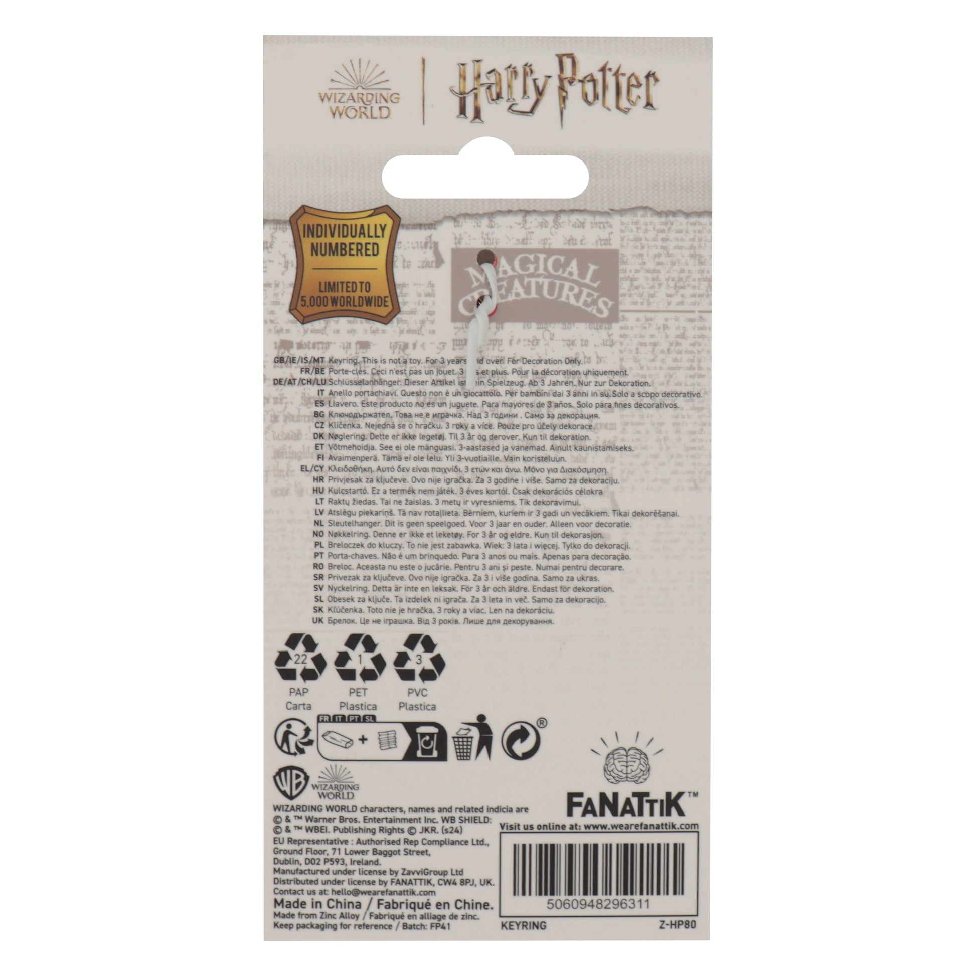 Harry Potter Hogwarts Letter Keyring