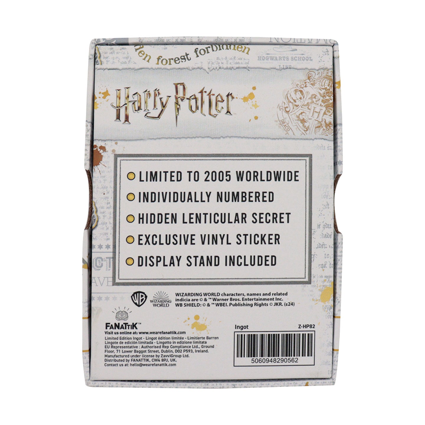 Harry Potter Dumbledore's Army Ingot Packaging Reverse