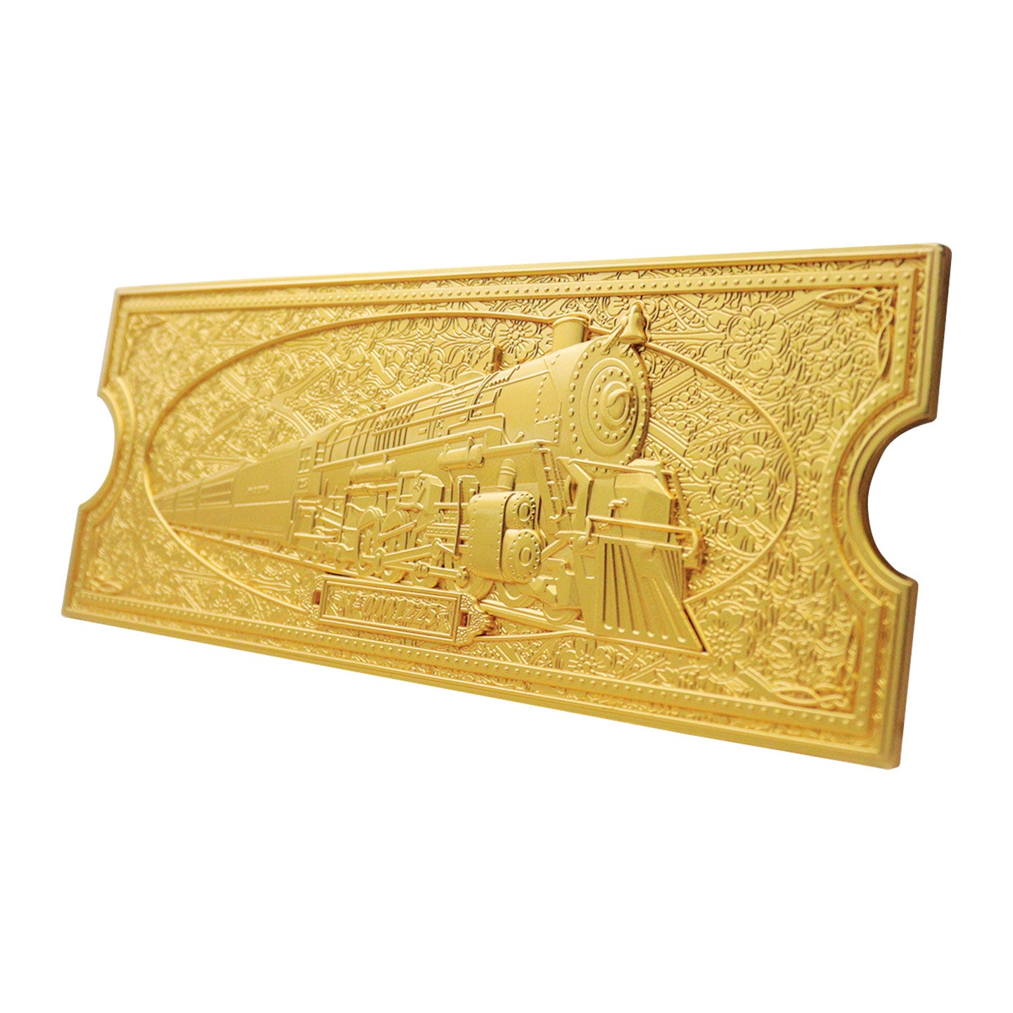 The Polar Express 24k Gold Plated Train Ticket Angle