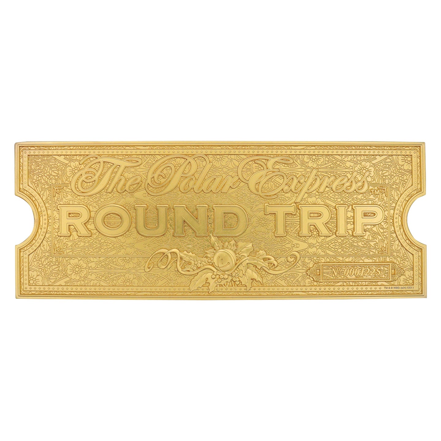 The Polar Express 24k Gold Plated Train Ticket Reverse View