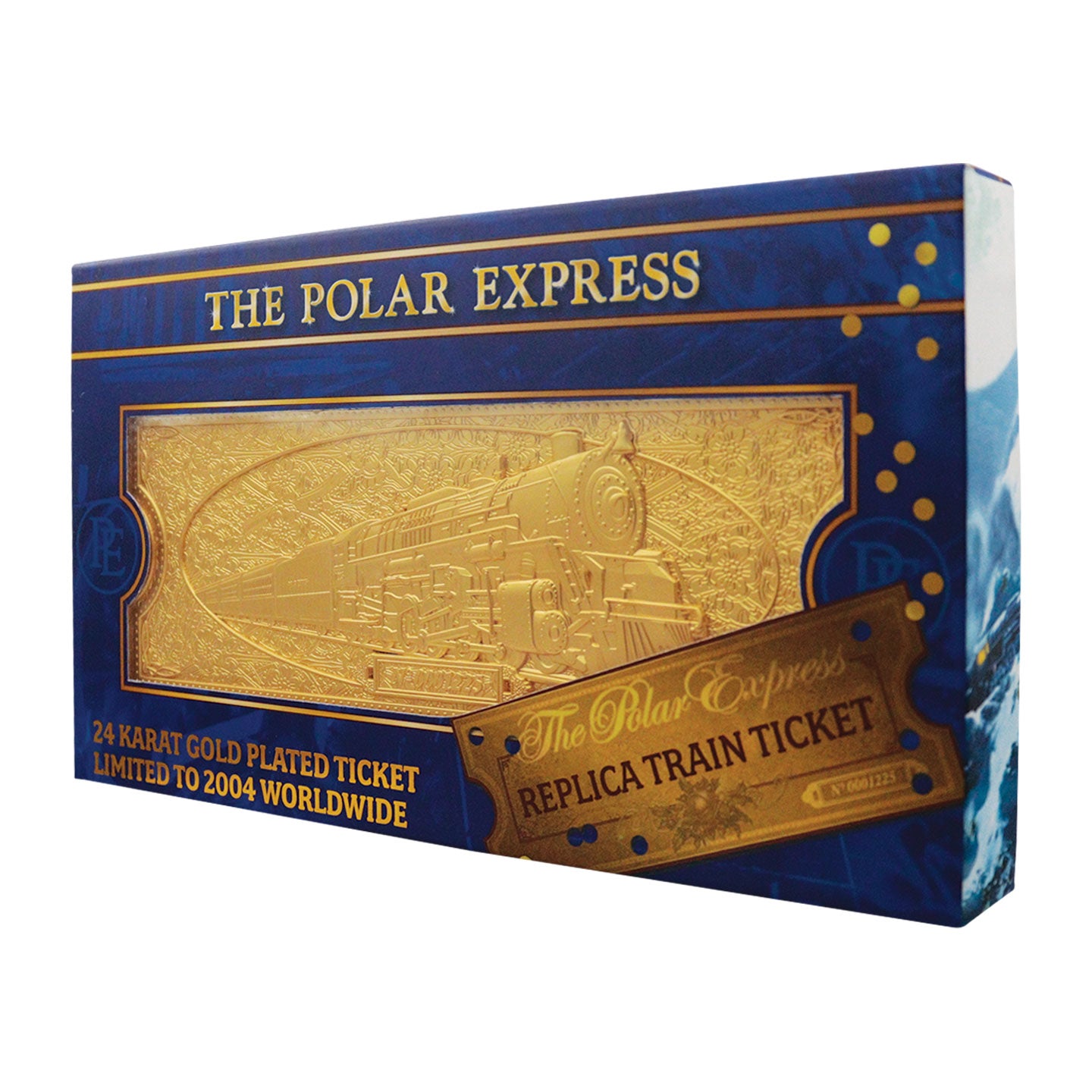 The Polar Express 24k Gold Plated Train Ticket Packaging Front