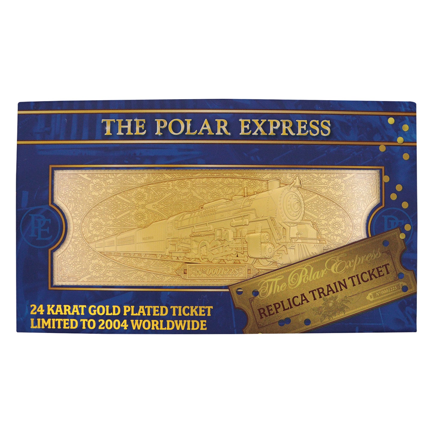 The Polar Express 24k Gold Plated Train Ticket Packaging Front