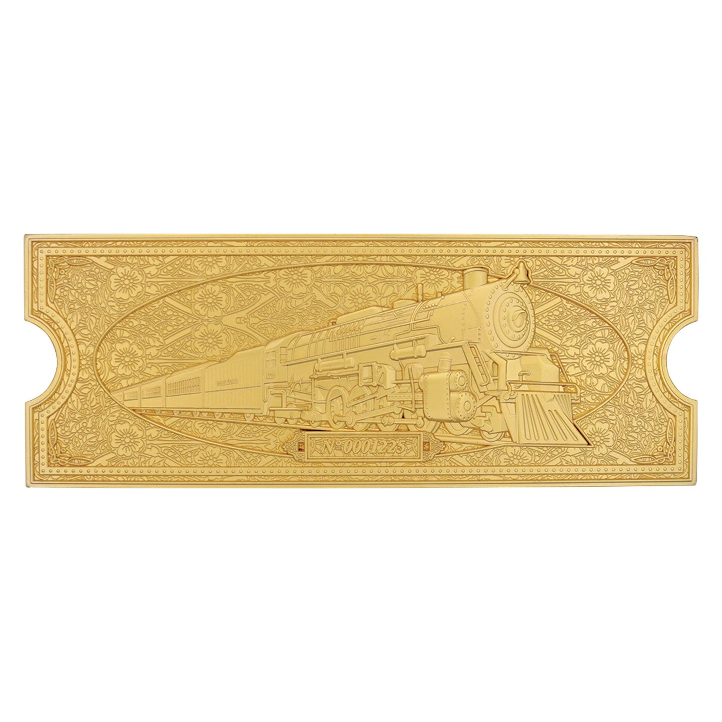 The Polar Express 24k Gold Plated Train Ticket Front View