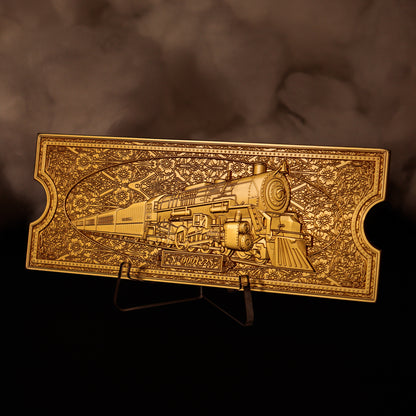 The Polar Express 24k Gold Plated Train Ticket Front Lifestyle Shot