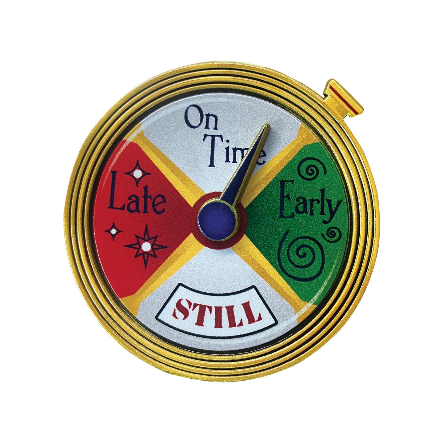 The Polar Express Conductor's Stopwatch Spinning Pin Badge Front View